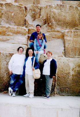 Jason, Leonie, Judith, Elenie, Mary at The Great Pyramid  - click to enlarge
